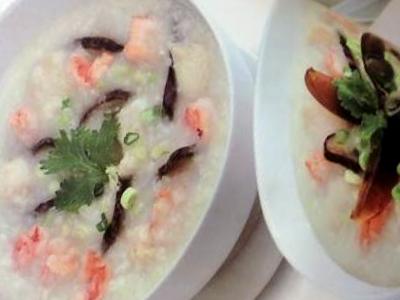shrimp porridge with century egg
